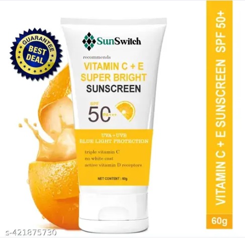 Private Label Sunscreen SPF 50 PA Vitamin C E Super Bright Sunscreen SPF 50 PA 60 g