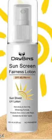 Drybins Sunscreen SPF 40plus PA plus Whitening sunscreen for Anti Wrinkle Non Greasy with Broad Spectrum 100 ml