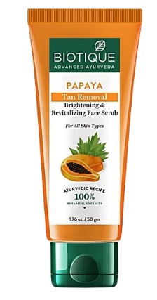 BIOTIQUE Brightening and Revitalizing Face Scrub Papaya Tan Removal All Skin Type 50 g