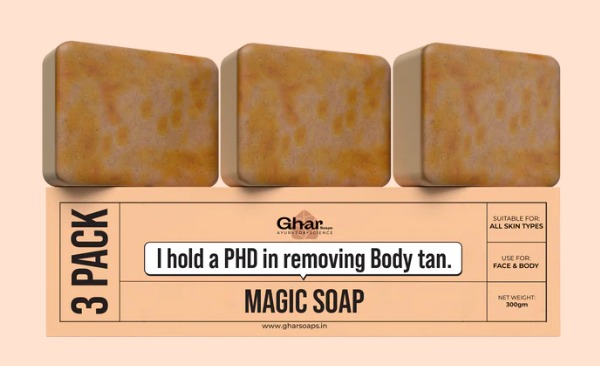 Ghar Soap Magic Soap Sandal Wood And Saffron Soap Magic Soap 300G