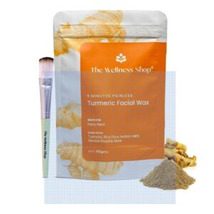 The Wellness Shop urmeric Facial Wax Powder 5 min Painless Natural Face Hair Removal Waxing Powder 100g