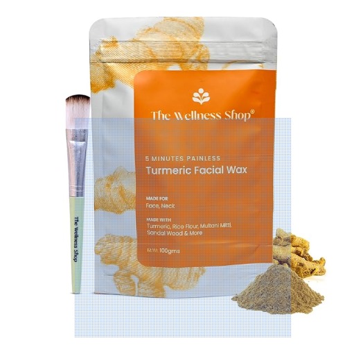 The Wellness Shop urmeric Facial Wax Powder 5 min Painless Natural Face Hair Removal Waxing Powder 100g