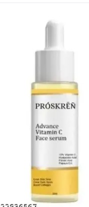 Private Label Poskar Advance Vitamin C Serum With Hyaluronic and Papaya Ext For Dark Spots Pigmentation Glow and Skin Brightening 30 ml pack of 1