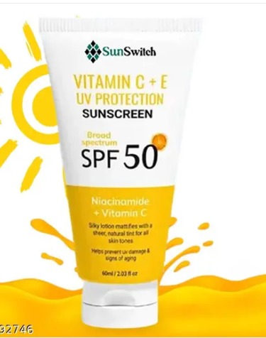 SUNSWITCH Sunscreen SPF 50 PA Vitamin C E Super Bright Sunscreen SPF 50 P 60 G pack of 1