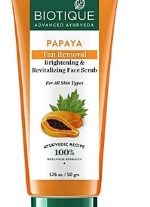 BIOTIQUE Brightening and Revitalizing Face Scrub Papaya Tan Removal All Skin Type 50 g