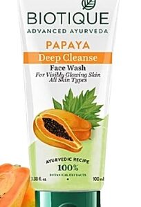 BIOTIQUE Deep Cleanse Face Wash Papaya For Visibly Glowing Skin All Skin Type 100 ml