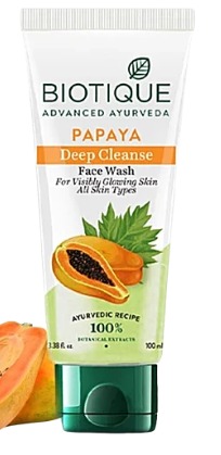 BIOTIQUE Deep Cleanse Face Wash Papaya For Visibly Glowing Skin All Skin Type 100 ml