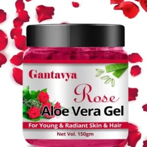 Gantavya Rose Aloe Vera Gel For All Skin And Hair Types 150g