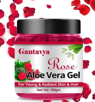 Gantavya Rose Aloe Vera Gel For All Skin And Hair Types 150g