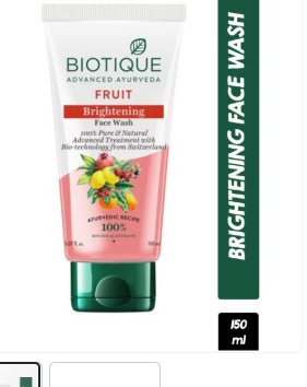 Biotique Fruit Brightening Face Wash 100percent Pure Natural 150ml