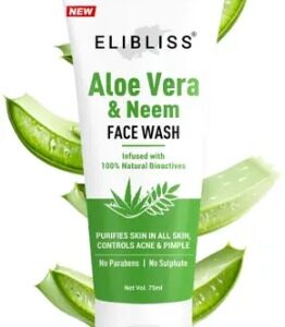 ELIBLISS Anti Acne and Anti Pimple Neem Aloe Vera Gel All Skin Type Face Wash 75 ml