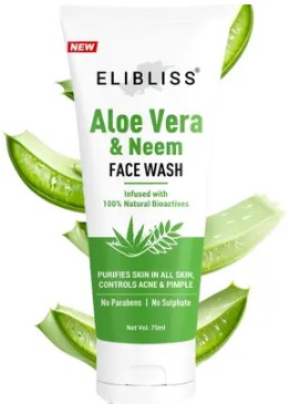 ELIBLISS Anti Acne and Anti Pimple Neem Aloe Vera Gel All Skin Type Face Wash 75 ml