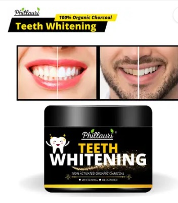 Private Label Phillauri Teeth Whitening Powder To Removes Bad Breath Fights Germs For Women and Men 50 g