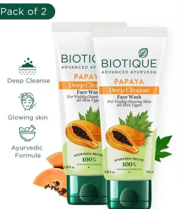 Biotique Papaya Deep Cleanse Face Wash PACK OF 2 100ml