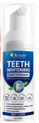 Private Label kuraiy Toothpaste Whitening Foam Mouth Wash Mousse Teeth Whitening liquid 60 ml