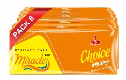 Private Lable Miracle Choice 240mm Large Straight Napkins with Wings 7 pcs Pack of 8
