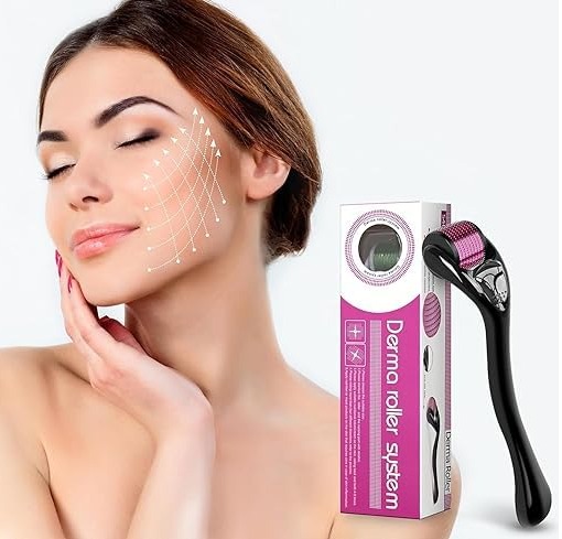 Private Label Wellvian Derma Roller For Hair Growth 0point 5Mm With 540 Titanium Needles