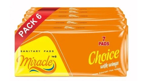 Private Lable Miracle Choice 240mm Large Straight Napkins with Wings 7 pcs Pack of 6