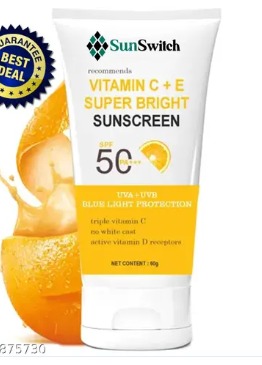 Private Label Sunscreen SPF 50 PA Vitamin C E Super Bright Sunscreen SPF 50 PA 60 g