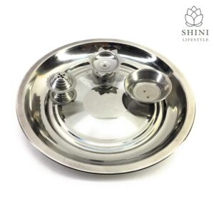 Steel Pooja Thali Set Aarti Thali For Home