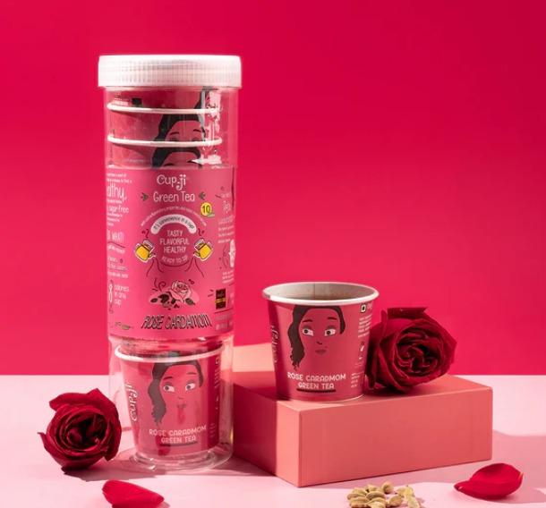Cup Ji Rose Cardamom Green Tea 10 Cups Pack