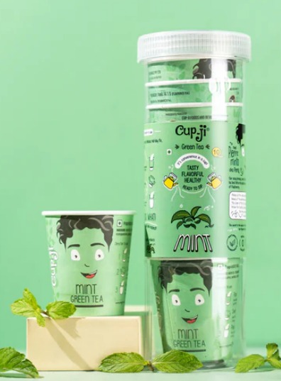 Cup Ji Mint Green Tea Pack Of 10 Cups