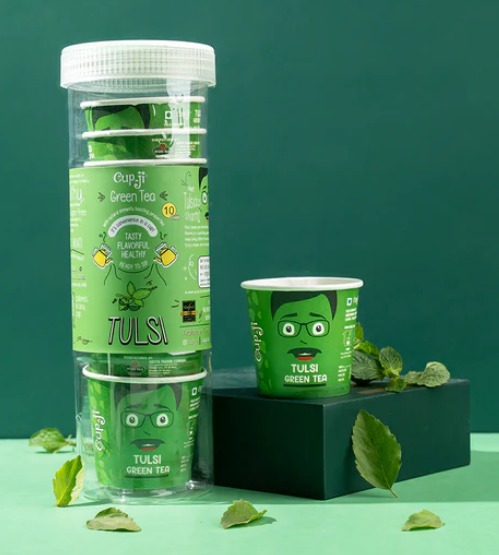 Cup Ji Tulsi Green Tea Pack Of 10 Cups