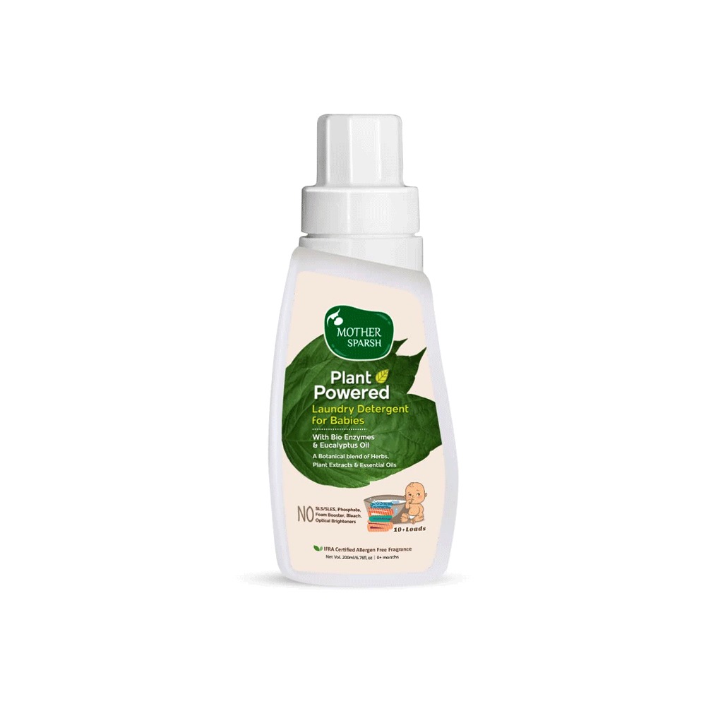 Mother Sparsh Plant Powered Baby Liquid Laundry Detergent Bio Enzymes Eucalyptus Oil 200Ml