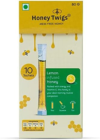 Honey Twigs Natural Lemon Infused Honey 8G Pack Of 10 Sachets