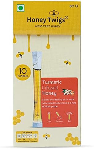 Honey Twigs Natural Turmeric Infused Honey 8G Pack Of 10 Sachets