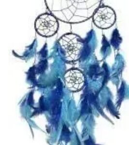 Wall Hanging Dream Catcher For Home Decoration In Blue Colour