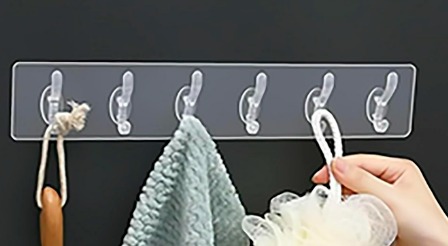 6 In 1 Self Adhesive Heavy Duty Wall Hook Pack Of 2