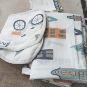 White Printed Single Bedsheet With Pillow Cover Or 2 Sided Pillow