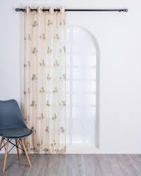 Parda 7 Feet White Color Golden Leaf Print 1 N
