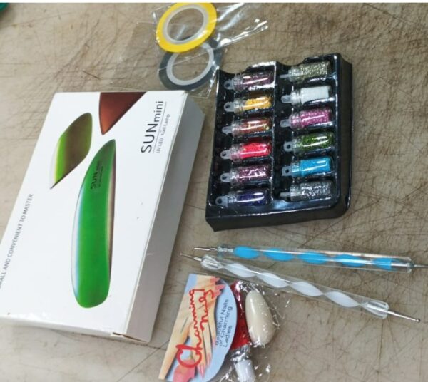 Artificial Nail Extension With Glitters Or Sun Mini Led Nail Lamp Or Tool Kit