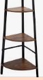Wooden And Plastic Concept Industrial Corner Shelf 3 Tier