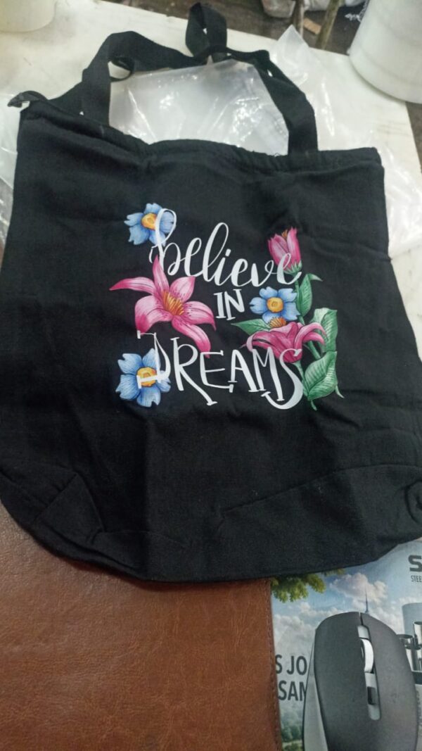 Tote Bag Black Printed For Women