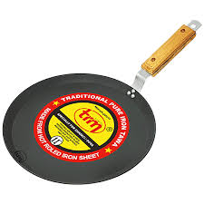 Trm Classic Hot Roll Traditional Pure Iron Flat Dosa Tawa 10 Inch