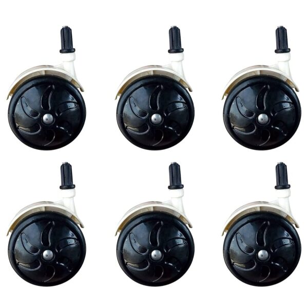 Black Colour Walker Wheel Set Of 6