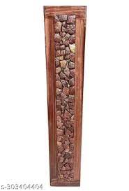 Handmade Beautiful Coconut Shell Chips Wooden Vase 24 Inch Brown