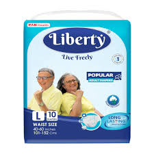 Liberty Live Freely Adult Diapers Size L 10 Diapers