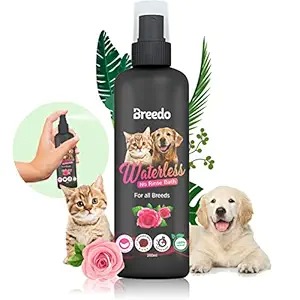 Breedo Rose Dry Bath Instant Conditioning Waterless Shampoo Spray For Dogs Puppy DryWaterless Dog Shampoo 200 Ml