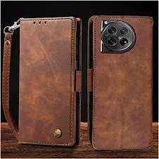 Oneplus 12 5G Premium Pu Leather Wallet Flip Case Brown