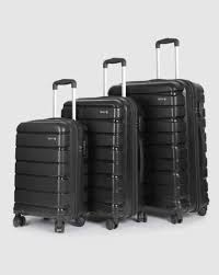 Teakwood Leathers Men Set Of 3 Trolley Bag Black Colour Ean No 00002104732156