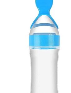 Kids Blue Silicone Feeding Spoon Bottle