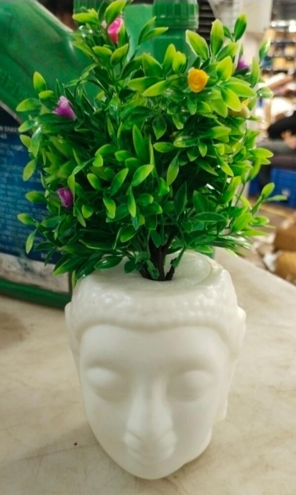 Petals White Buddha Pot Plastic White Flower Pot Plant Pots With Flower