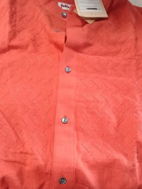 Fabindia Men rust colour Slim Fit Casual Shirt size S
