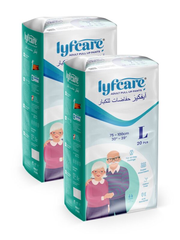 Lyfcare Unisex Set Of 2 Adult Pull Up Diaper Pants L 20Pcs Each