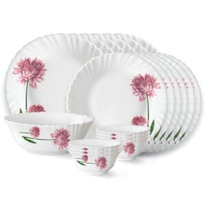 Larah by Borosil Nargis Dinner Set 19 pc 1medium bowl missing 1 plate missing