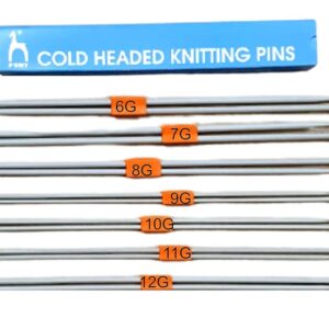PONY Single Point Round Knob Aluminium Cold Headed Knitting Pins 12 Pcs